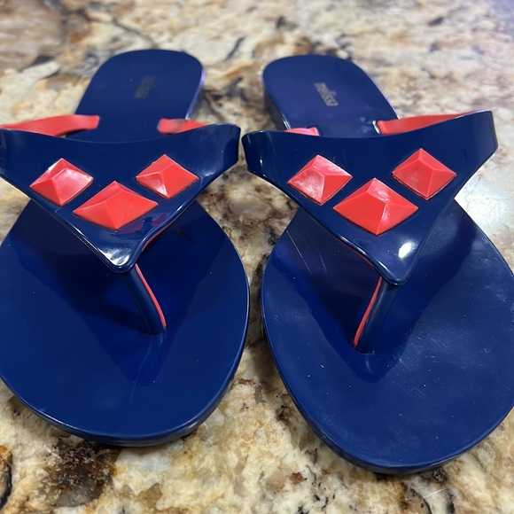 Melissa Shoes Blue / Coral Jelly Multicolor Sandals size 9 - Picture 11 of 13